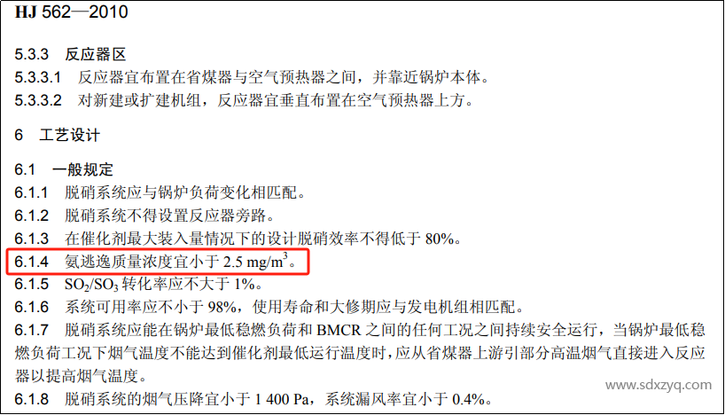 1702020891858820.png 2SCR脱硝系统氨逃逸浓度规定.png